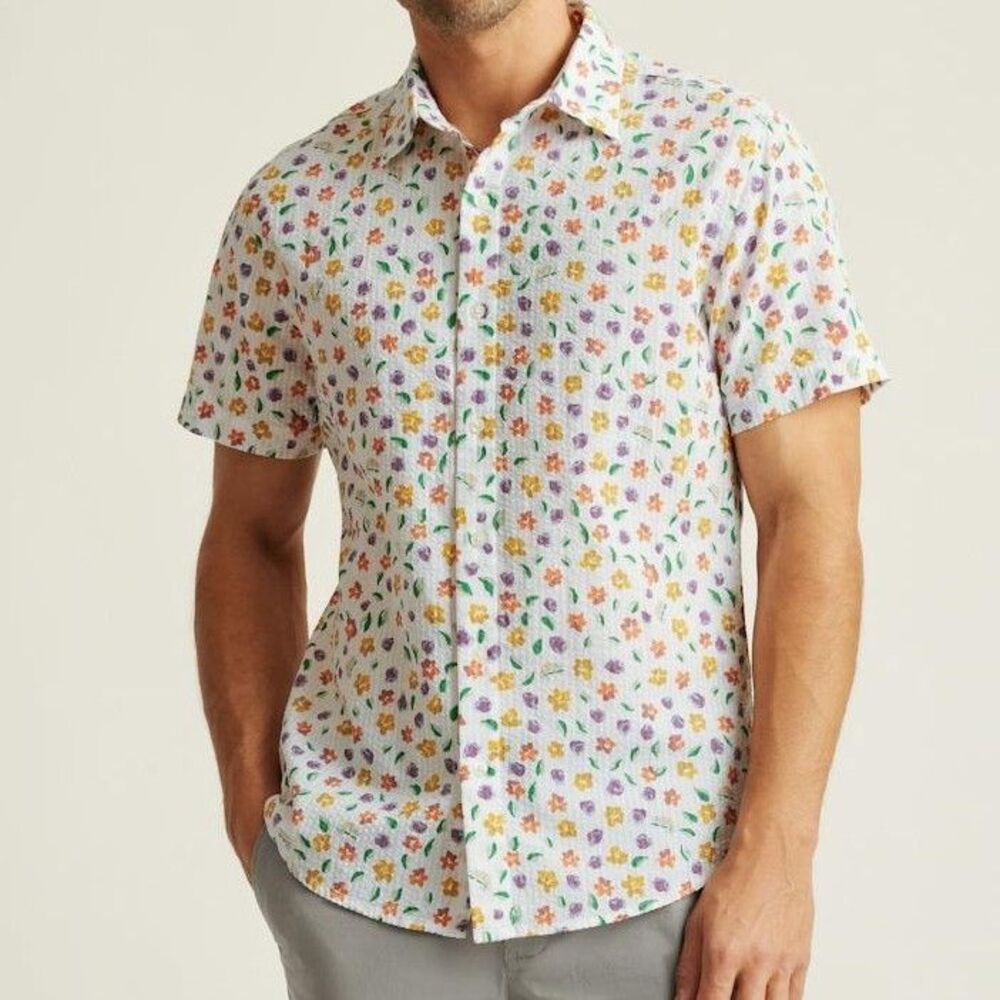 Bonobos Riviera Short Sleeve Men's Shirt Floral Printed Standard Fit XS 287572
